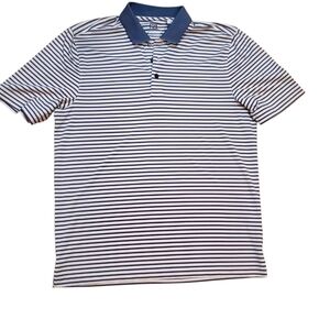 Cutter & Buck Blue Pink Stripe Golf Polo Medium